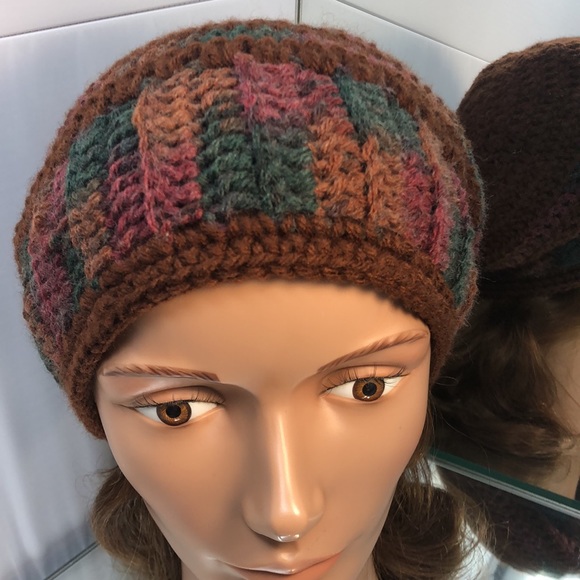 Slouchy hat winter hat boho handmade crochet #305 - Picture 2 of 4